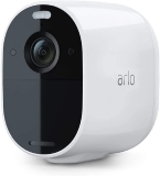Arlo Essential Spotlight, Cámara de vigilancia exterior WiFi 1080p, detector de movimiento, visión nocturna en color, audio bidireccional, con una prueba gratuita de 90 días de Arlo Secure, Blanco