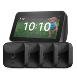 Blink Outdoor Cámara de seguridad HD (4 cámaras) + Echo Show 5 (2.ª generación, modelo de 2021), Antracita