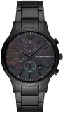 Reloj cronógrafo Emporio Armani para hombre, reloj de acero inoxidable, tamaño de caja de 43 mm