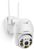 Camara de Vigilancia WiFi Exterior, 1080P Cámara IP PTZ para Exterior, iCsee APP, Audio Bidireccional, Detector de Movimiento, 20m de Visión Nocturna, IP66, Soporta Tarjeta SD de 128G (No incluido)