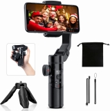 Estabilizador de 3 Ejes para Móvil, Gimbal Smartphone, Estabilizador Plegable con Trípode para iOS y Android, Pantalla OLED, Anti-vibración, Seguimiento de AI, Batería Extraíble
