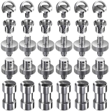 30 Piezas Tornillos Convertidores Adaptadores, Tornillo Adaptadores de Rosca, Tornillos de Cámara, Tornillo de Trípode para Plataforma de Hombro, Equipo de Iluminación, Monopié, Cabezal de Bola