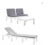 Conjunto de Jardín Mesa + 2 Sillones y Tumbona con Cojines. Duetto Blanco- Antracita por 79€
